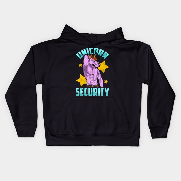 Unicorn Security Funny Costume Police Gifts Security Guard Kids Hoodie by Proficient Tees